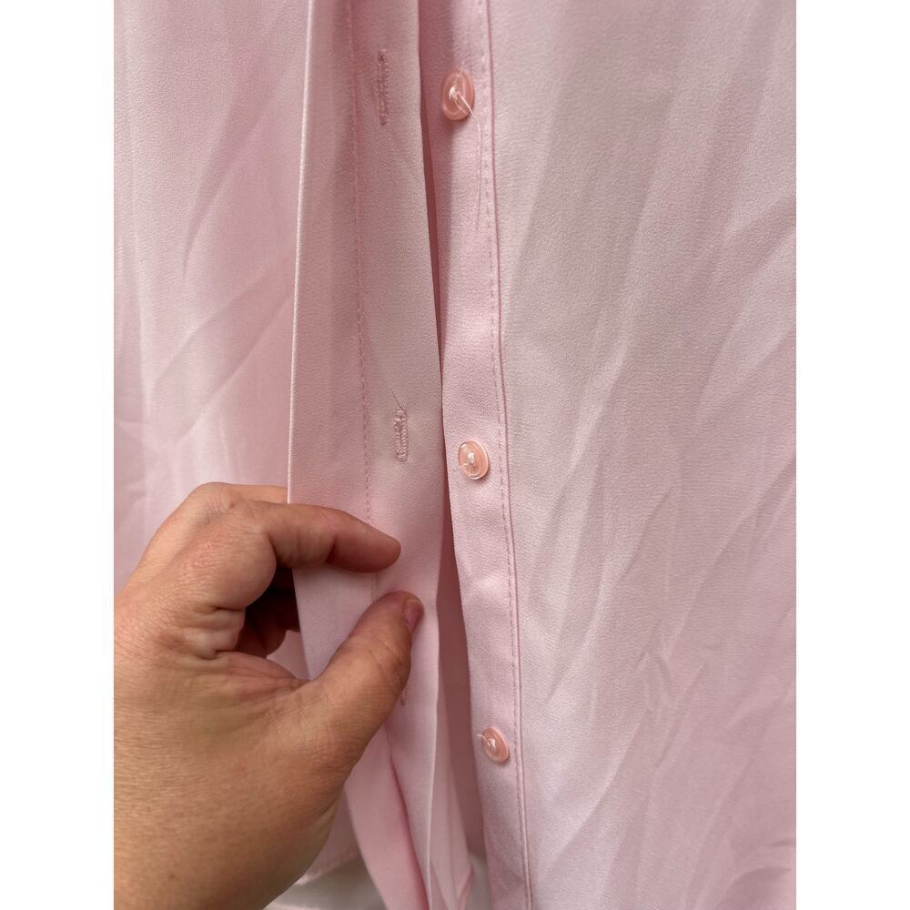 Zara Women's Long Sleeve Pink Collared Textured Combination Shirt, Size M NWT - Picture 5 of 9
